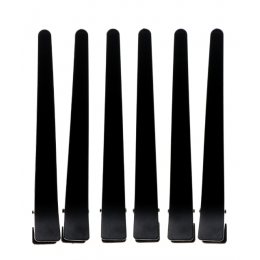 Затискач Eurostil для волосся чорний пластиковий (6 шт 11 см)